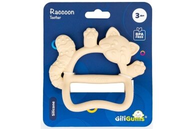 Silicone Teether GiliGums RACCOON Ecru 2 Silicone Teether GiliGums RACCOON Ecru 2