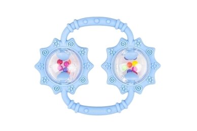 Silicone Teether with Rattle GiliGums SUNFLOWERS Blue Silicone Teether with Rattle GiliGums SUNFLOWERS Blue