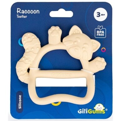 Kramtukas silikoninis GiliGums RACCOON Ecru 2 Kramtukas silikoninis GiliGums RACCOON Ecru 2