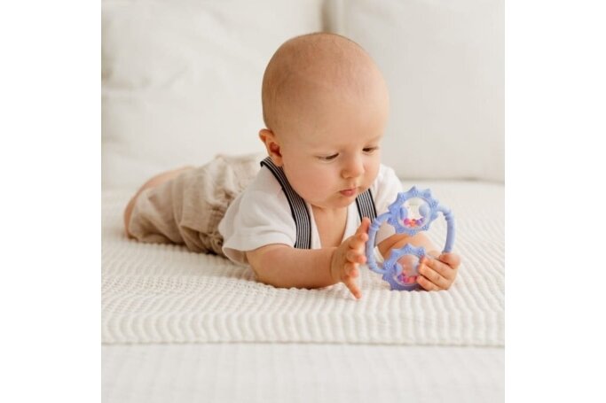 Silicone Teether with Rattle GiliGums SUNFLOWERS Blue 3 Silicone Teether with Rattle GiliGums SUNFLOWERS Blue 3