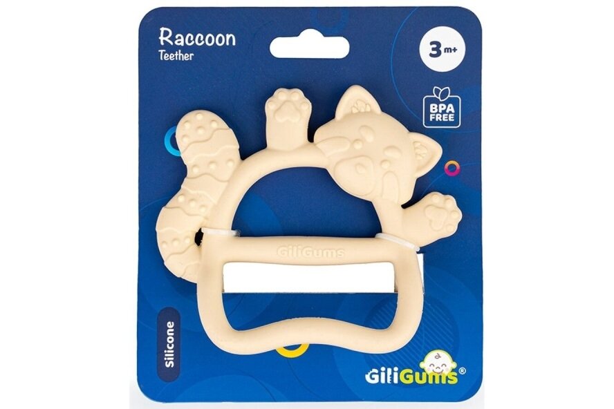 Silicone Teether GiliGums RACCOON Ecru 2 Silicone Teether GiliGums RACCOON Ecru 2