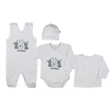 Kūdikio kraitelis - komplektukas Koala RABBIT 4 dalių, 62 White Kūdikio kraitelis - komplektukas Koala RABBIT 4 dalių, 62 White