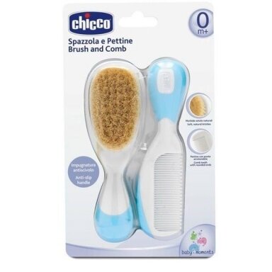 Kūdikių šukos ir šepetys Chicco Blue Kūdikių šukos ir šepetys Chicco Blue
