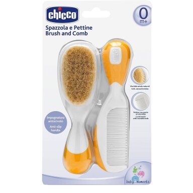 Kūdikių šukos ir šepetys Chicco Orange Kūdikių šukos ir šepetys Chicco Orange