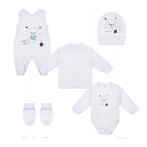 Kūdikio kraitelis - komplektukas Gamex  SWEET BEAR 5 dalių, 56 Blue