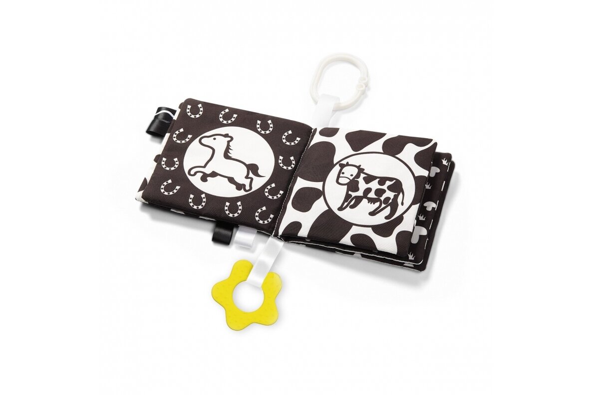 Educational cloth book with teether BabyOno BLACK&WHITE 3 Educational cloth book with teether BabyOno BLACK&WHITE 3