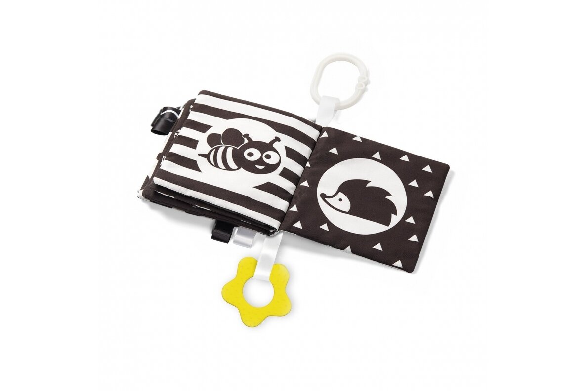 Educational cloth book with teether BabyOno BLACK&WHITE 4 Educational cloth book with teether BabyOno BLACK&WHITE 4