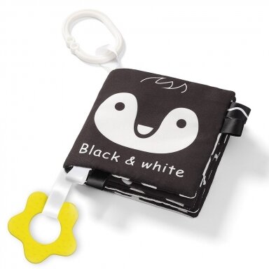 Lavinamoji knygelė su kramtuku BabyOno BLACK&WHITE Lavinamoji knygelė su kramtuku BabyOno BLACK&WHITE