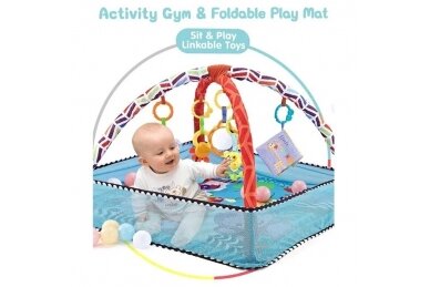 Multifunctional playmat with 18 balls Blue Animals 4 Multifunctional playmat with 18 balls Blue Animals 4