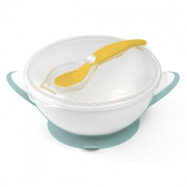 Lėkštė limpančiu dugnu + šaukštelis BabyOno 1063/04 Lėkštė limpančiu dugnu + šaukštelis BabyOno 1063/04