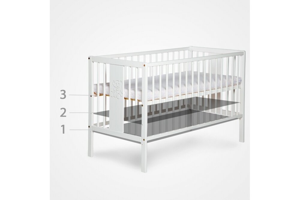 Baby cot Klupś NEL CLOUD White 4 Baby cot Klupś NEL CLOUD White 4