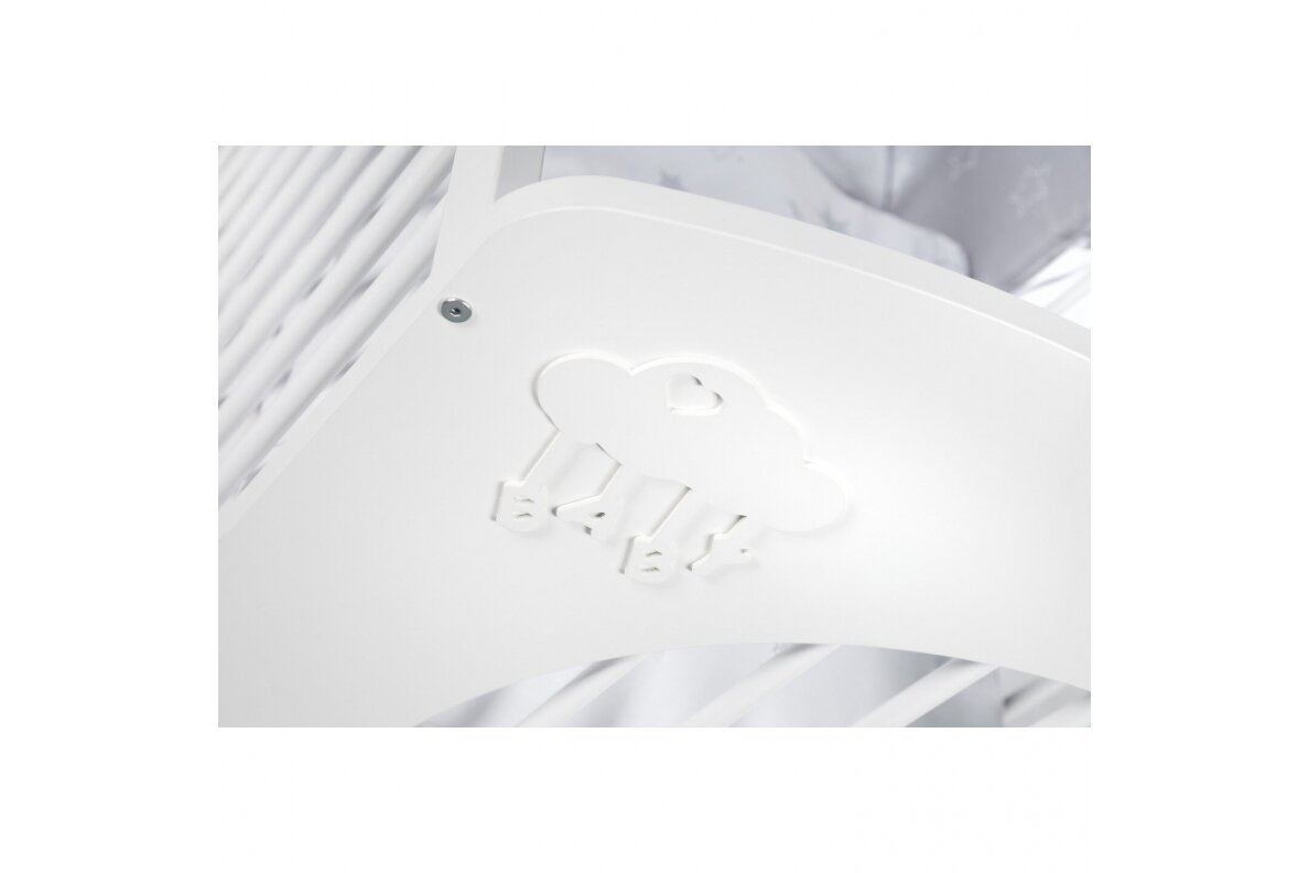 Baby cot Klupś NEL CLOUD White 2 Baby cot Klupś NEL CLOUD White 2