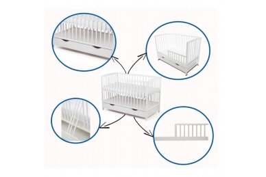 Baby cot Drewex PETIT FOX  DELUX with driwer and removable side 1