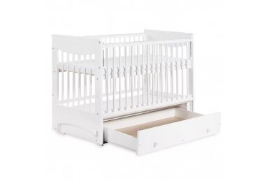 Baby cot Klupš LUNA with driwer and drop side 2
