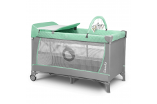 Duo Level Travel Cot & Toys Lionelo FLOWER Turquoise