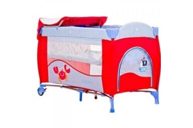 Duo Level Travel Cot & Toys DAY&NIGHT-2, Red/Blue Duo Level Travel Cot & Toys DAY&NIGHT-2, Red/Blue