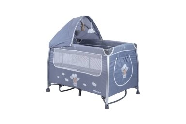 Duo Level Travel Cot DREAMY BEAR-2, Grey Duo Level Travel Cot DREAMY BEAR-2, Grey