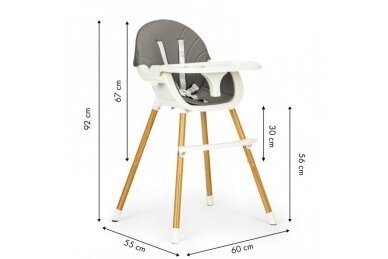High chair Ecotoys HA-004 Grey 7