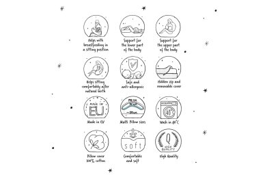 Maternity Physio Pillow CebaBaby CEBUSZKA PHYSIO MULTI GREY STARS 3 Maternity Physio Pillow CebaBaby CEBUSZKA PHYSIO MULTI GREY STARS 3