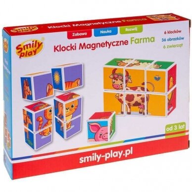 Magnetiniai blokelia-Kaladėlės Smily Play FARM