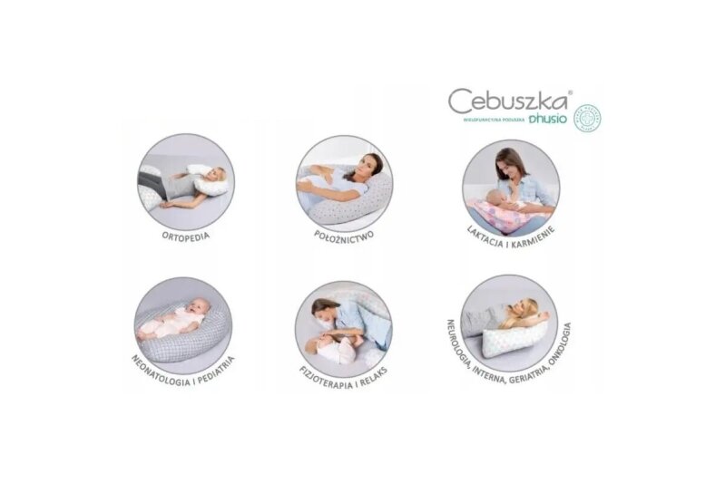 Maternity Physio Pillow CebaBaby CEBUSZKA PHYSIO MULTI GREY STARS 4
