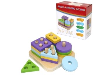 Wooden Montessori Shape Sorter COLORS AND SHAPES Wooden Montessori Shape Sorter COLORS AND SHAPES