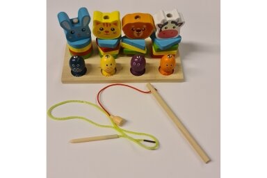 Wooden 3-in-1 Educational Toy – Shape Sorter, Fishing & Lacing Wooden 3-in-1 Educational Toy – Shape Sorter, Fishing & Lacing