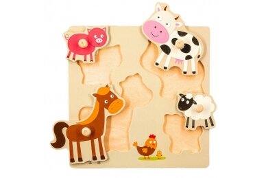 Wooden educational puzzle Pmily Play ANIMALS 1