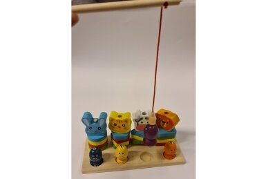Wooden 3-in-1 Educational Toy – Shape Sorter, Fishing & Lacing 3