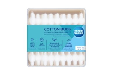 Cotton Buds with limited Canpol 3/115, 55 vnt.