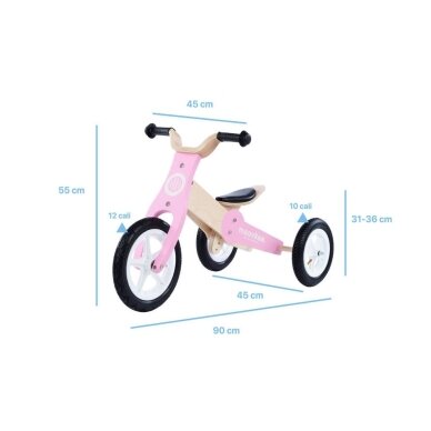 Балансовый велосипед 2in1  MOOVKEE JANE  Natural Wood/Sweet Pink 5