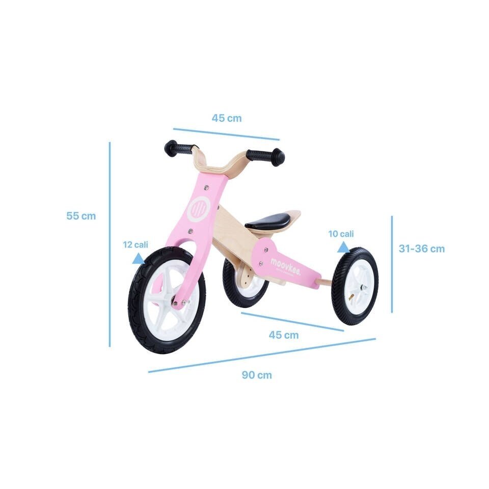 Балансовый велосипед 2in1  MOOVKEE JANE  Natural Wood/Sweet Pink 5