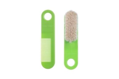 Brush and Comb with Soft Natural Bristles Canpol 2/424 Green Brush and Comb with Soft Natural Bristles Canpol 2/424 Green