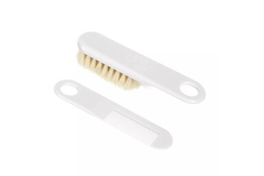 Brush and Comb with Soft Natural Bristles Canpol 2/424 White Brush and Comb with Soft Natural Bristles Canpol 2/424 White