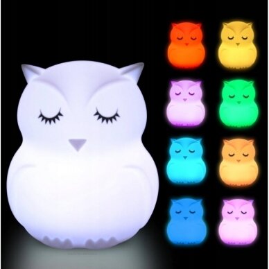 Naktinė silikoninė lempa OWL 3