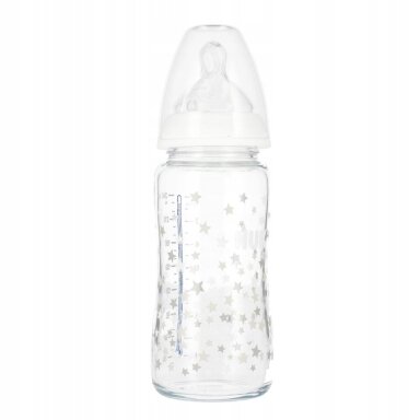 NUK buteliukas stiklinis First Choice+, 240 ml, 0-6