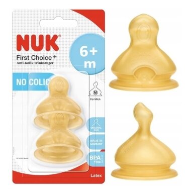 NUK  Žindukais lateksinis FIRST CHOICE+, 6+ m, M