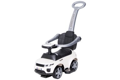 Ride-On Car with Push Bar 614R White Ride-On Car with Push Bar 614R White