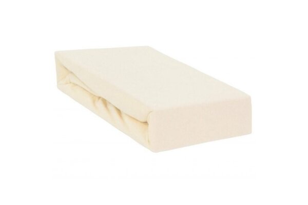 Jersey fitted sheet with elastic band 60 Ecru