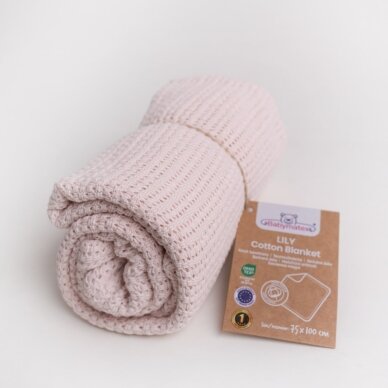 Pledas medvilninis BabyMatex LILY, 75x100 cm Pink Pledas medvilninis BabyMatex LILY, 75x100 cm Pink