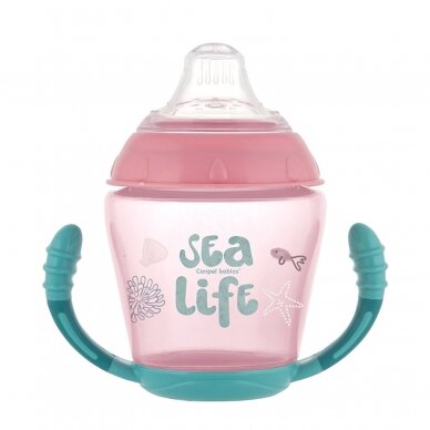 Чашка-непроливайка  с силиконовым носиком Canpol SEA LIFE 56/501 Pink