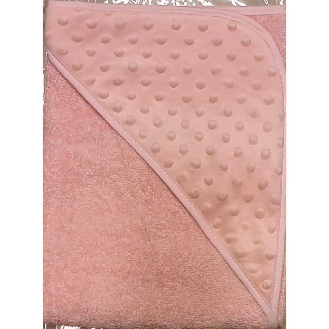 Rankšluostis kūdikiui su gobtuvu Duet Baby Pink