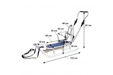 Children's metal sleds Adbor PICCOLINO Blue 3 Children's metal sleds Adbor PICCOLINO Blue 3