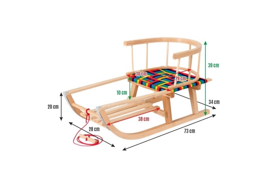 Kids Wooden Snow Sled IV-Maluch 1 Kids Wooden Snow Sled IV-Maluch 1