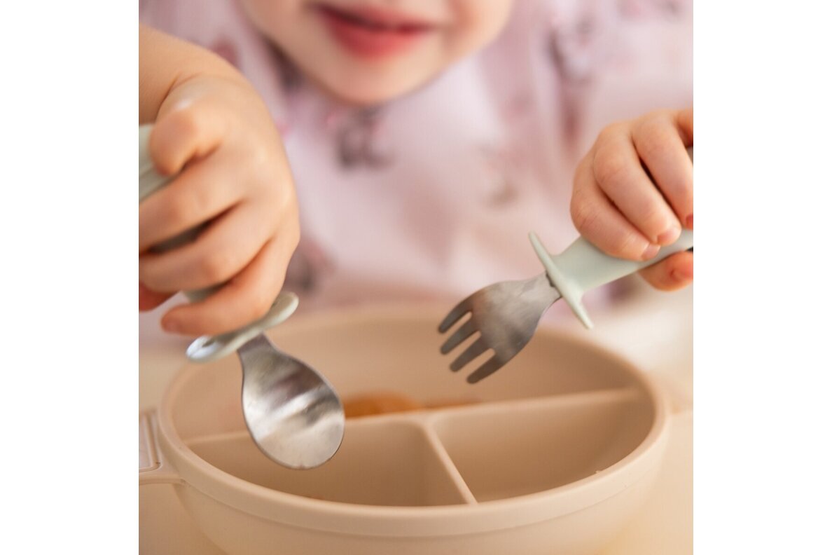 Stainless steel spoon and fork BabyOno 1665/02 1 Stainless steel spoon and fork BabyOno 1665/02 1