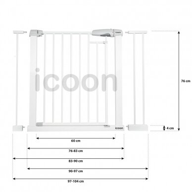 Ворота безопасности ICOON 76-104 cm, White 4