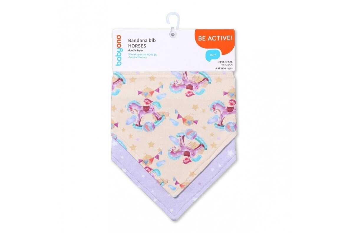 Bandana bib BabyOno HORSES 2 pcs, 879/15