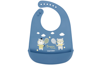 Silicone Bib with Pocket  Canpol BONJOUR PARIS 74/027 Blue
