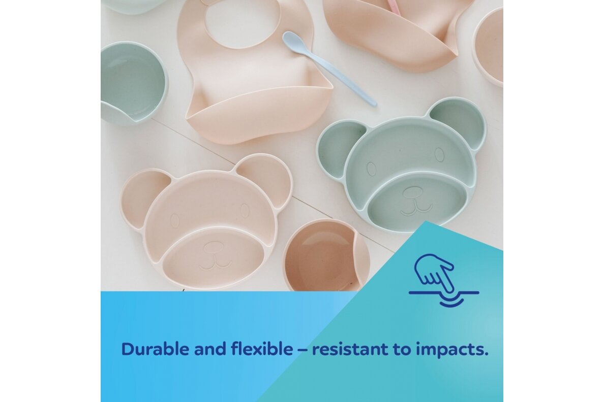 Silicone Suction Trigeminal Plate BEAR Canpol 51/401, Cream 3 Silicone Suction Trigeminal Plate BEAR Canpol 51/401, Cream 3