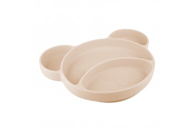 Silicone Suction Trigeminal Plate BEAR Canpol 51/401, Cream Silicone Suction Trigeminal Plate BEAR Canpol 51/401, Cream